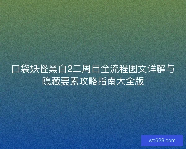 口袋妖怪黑白2二周目全流程图文详解与隐藏要素攻略指南大全版